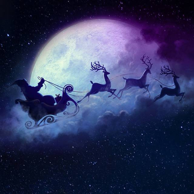 圣诞老人麋鹿紫色h5背景