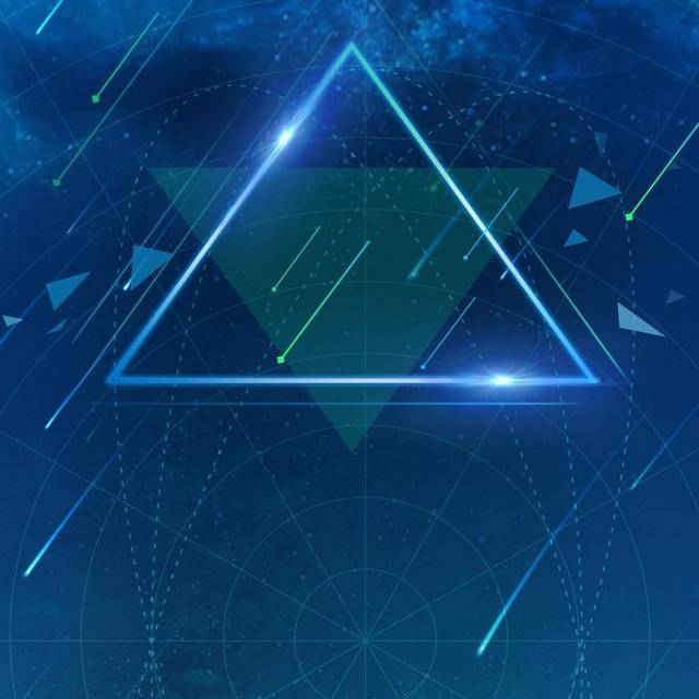 蓝色炫彩三角科技h5背景