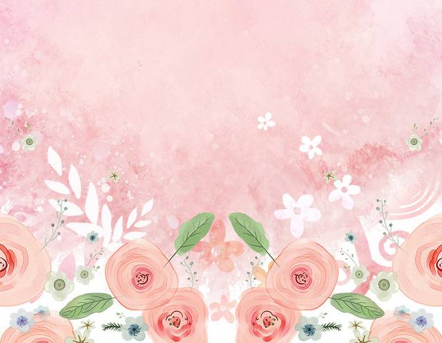 粉色水彩花h5背景