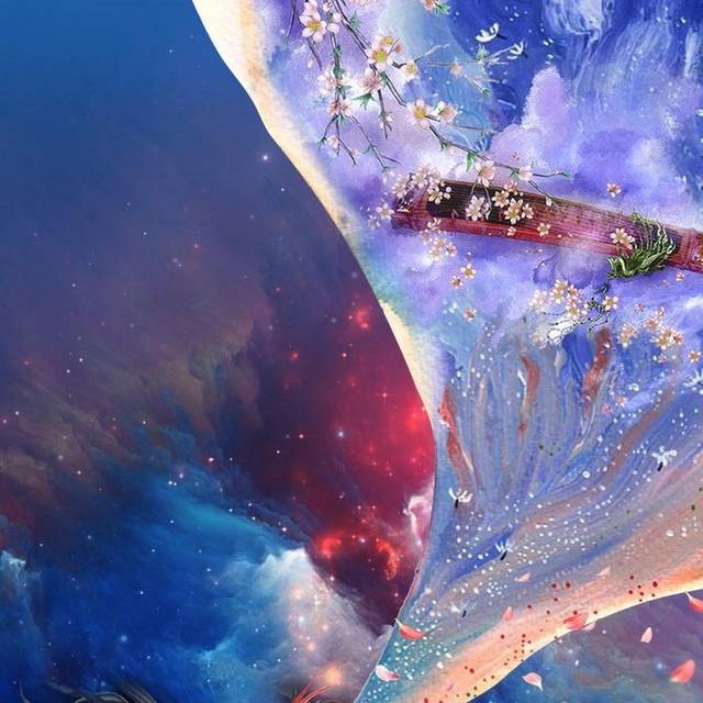 手绘油彩人物h5背景