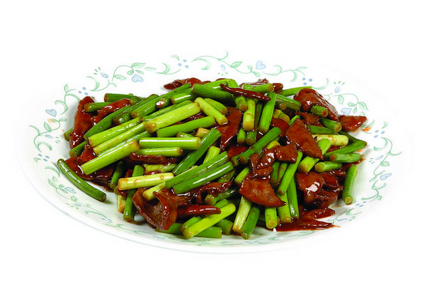 蒜苔炒猪肝图片