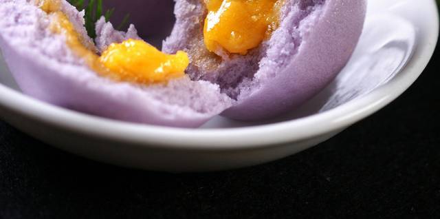 紫薯流沙包图片