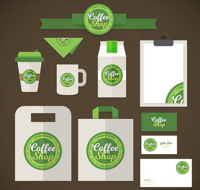 绿色咖啡餐饮vi设计