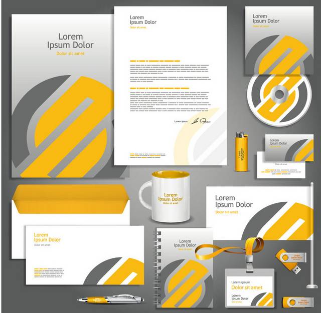 黄色条纹彩色企业vi手册