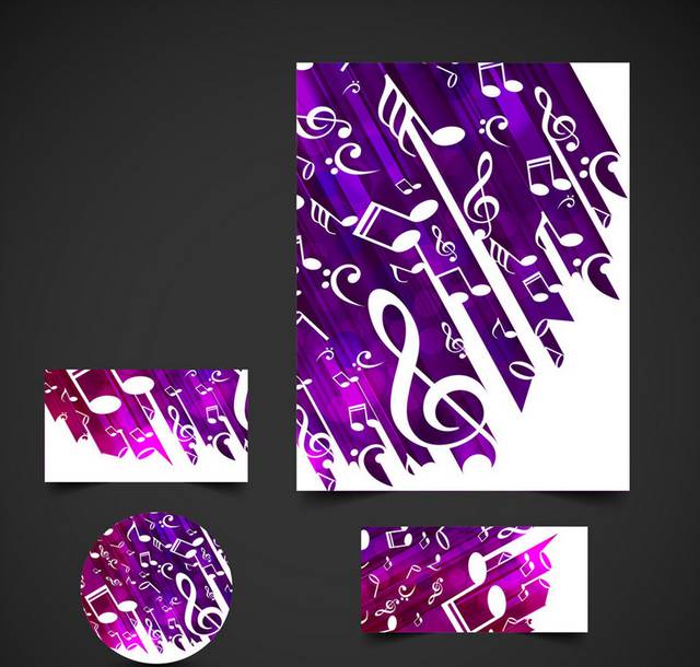紫色音符VI模板