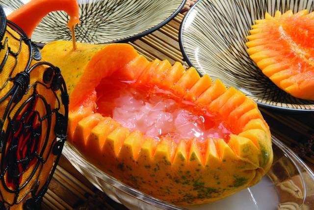 木瓜椰香炖雪蛤图片