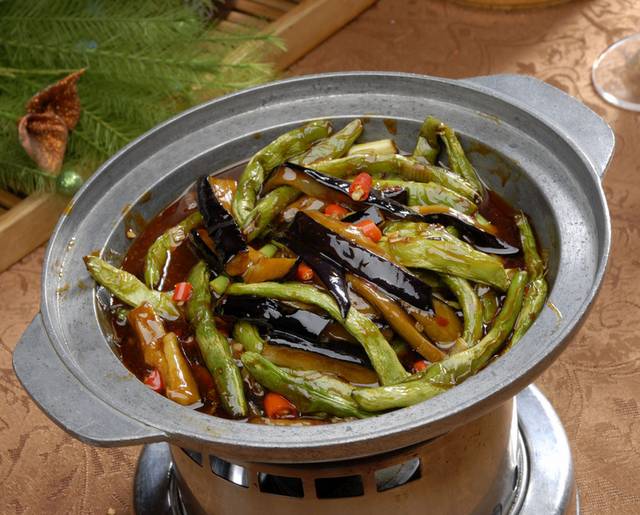 干锅芸豆茄子图片