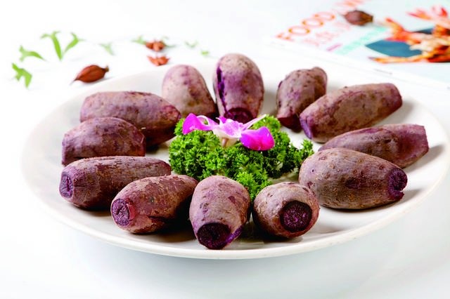 清蒸紫薯美食图片