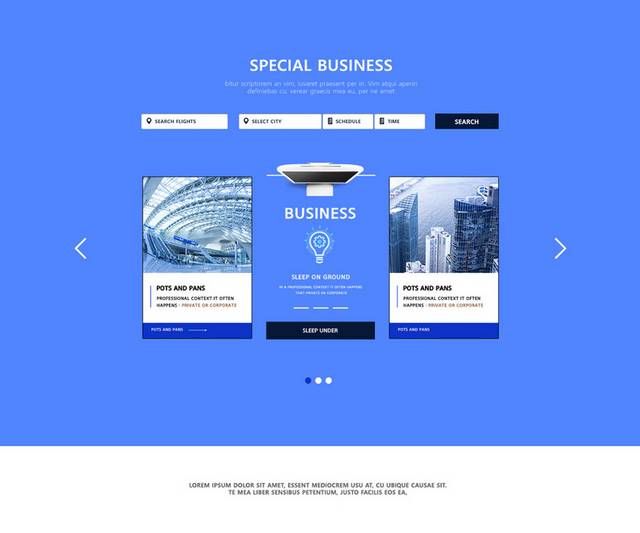 蓝色时尚商务网页模板