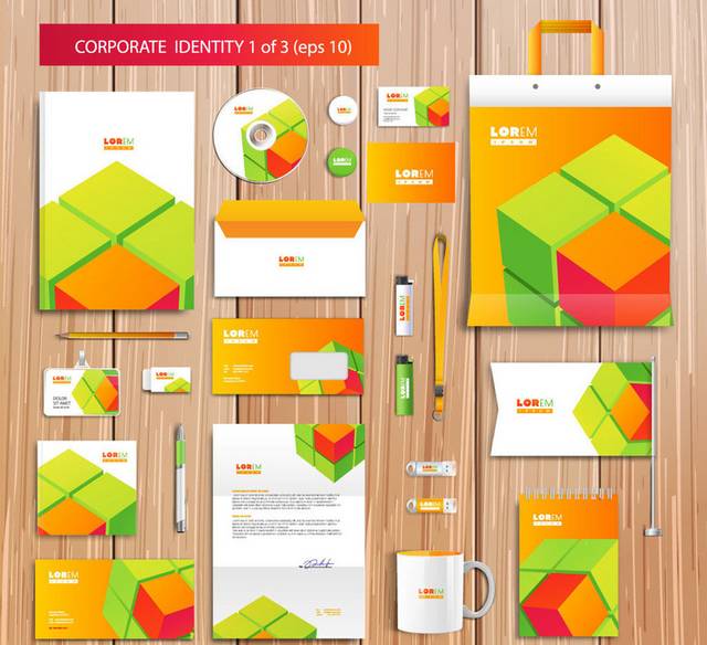 橙绿几何方块vi手册