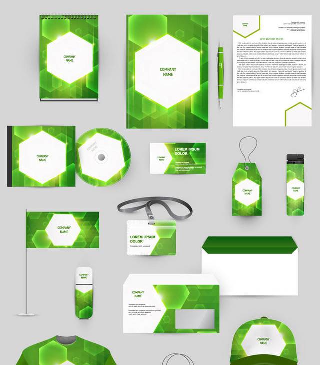 绿色六边形vi手册