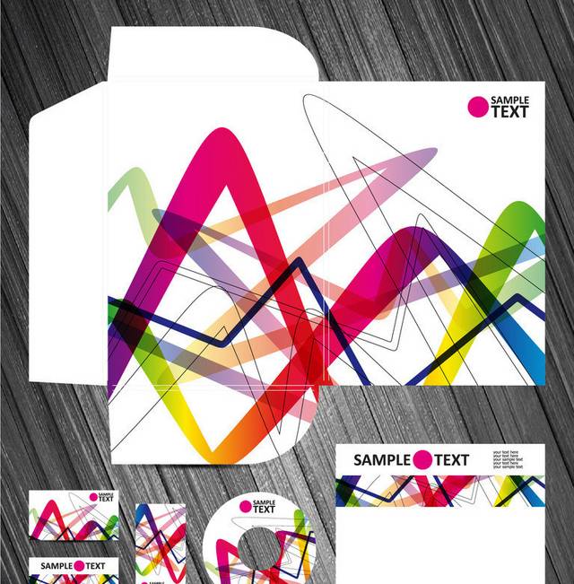 简约五彩线条公司VI