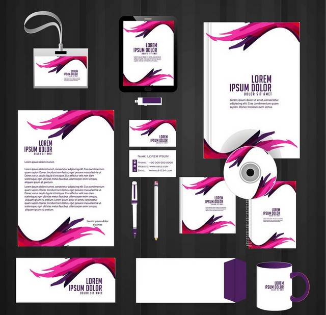 紫色抽象图形vi手册