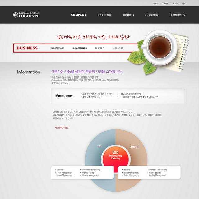 韩国公司状况网页设计素材