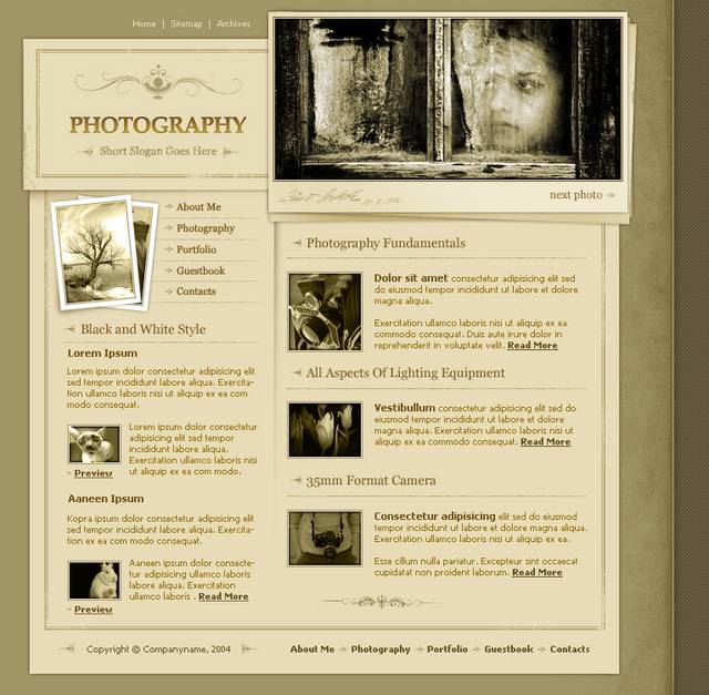 古典摄影网页设计素材