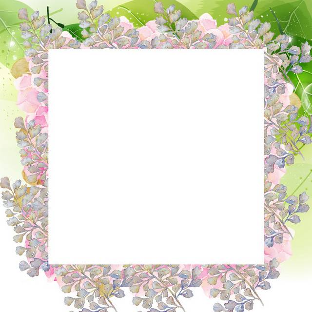 素雅粉色花朵边框主图背景