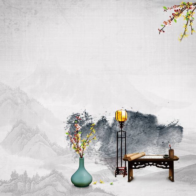 中国风案几花瓶主图背景