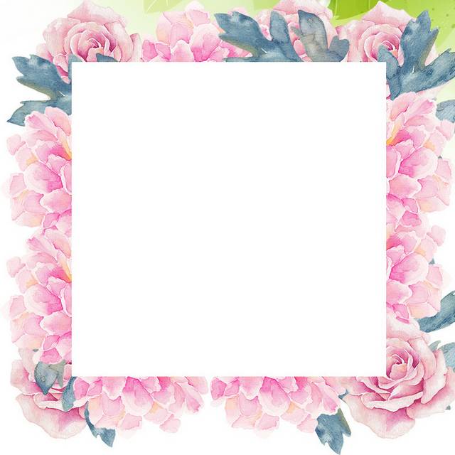 手绘粉色花朵边框主图背景