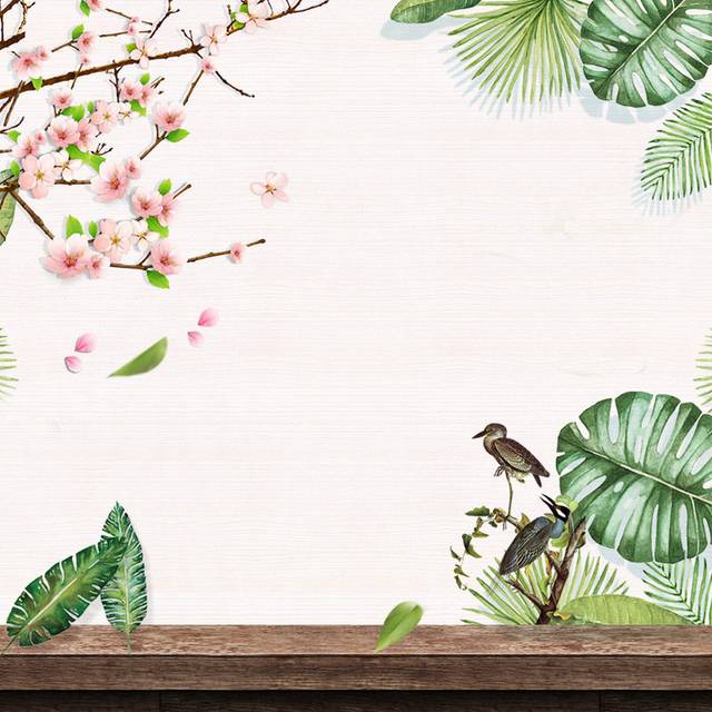 清新绿色植物主图背景