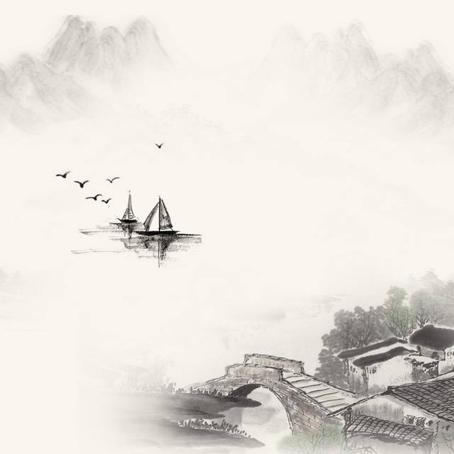 中国风小桥流水人家主图背景