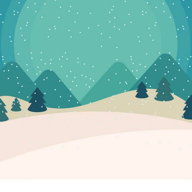卡通下雪天树林主图背景