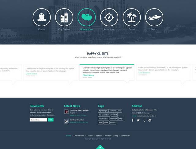 国外旅游网站网页模板