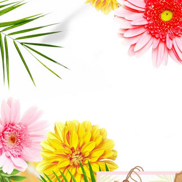 彩色花朵主图背景