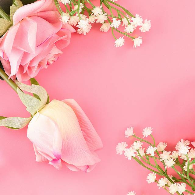 粉色梦幻花朵主图背景