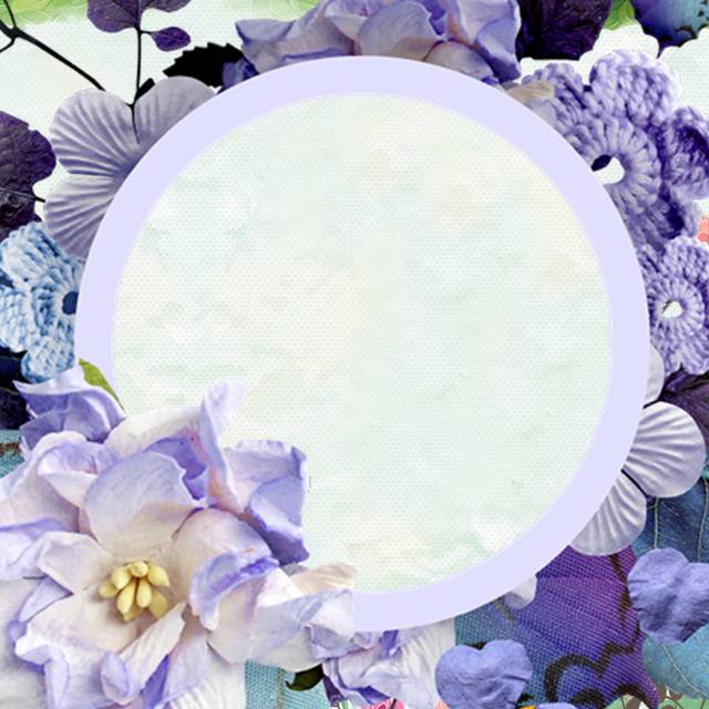 紫色小清新花朵主图背景