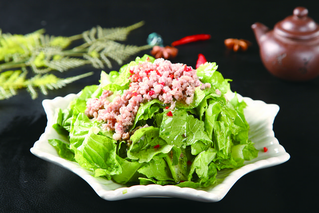 肉末小白菜
