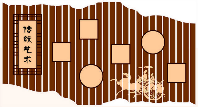 传统艺术文化墙矢量文件