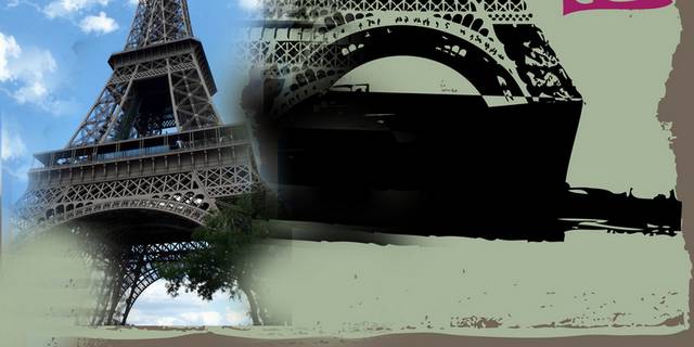 巴黎铁塔无框画3