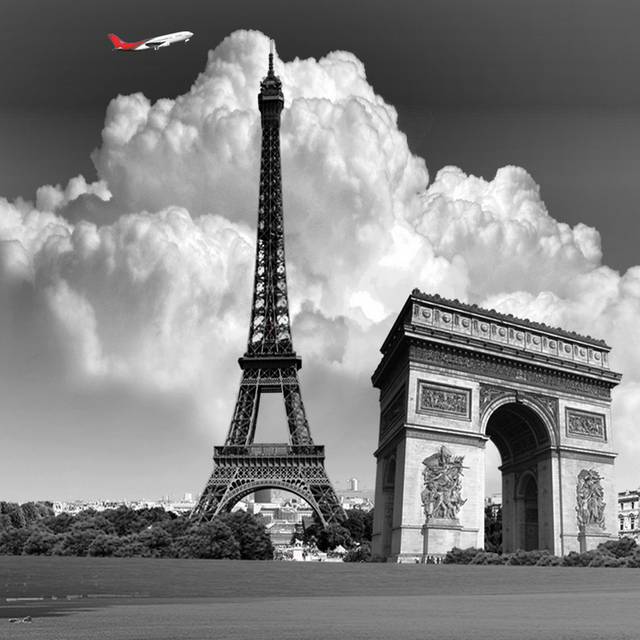 巴黎铁塔凯旋门无框画