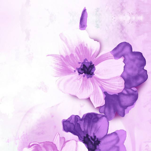 紫色纸花装饰画