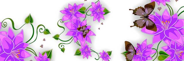 卡通紫色花朵无框画