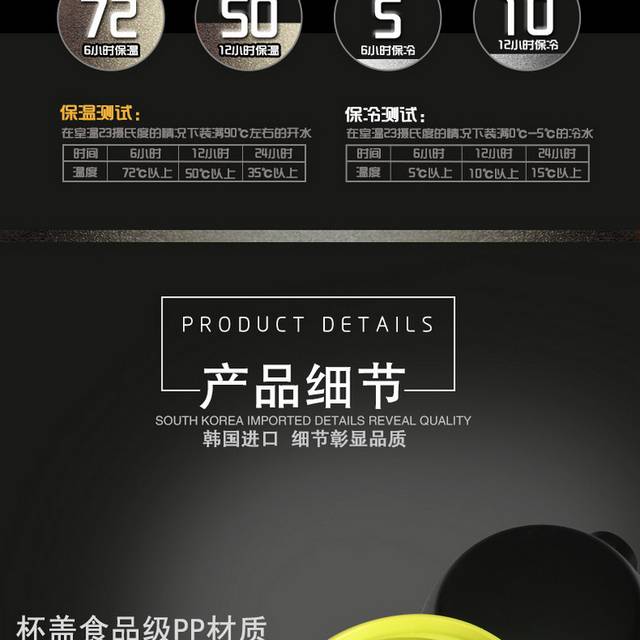 时尚经典不锈钢保温杯详情页