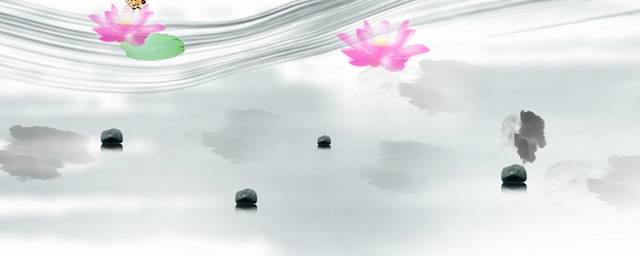 水墨笔砚荷花无框画1