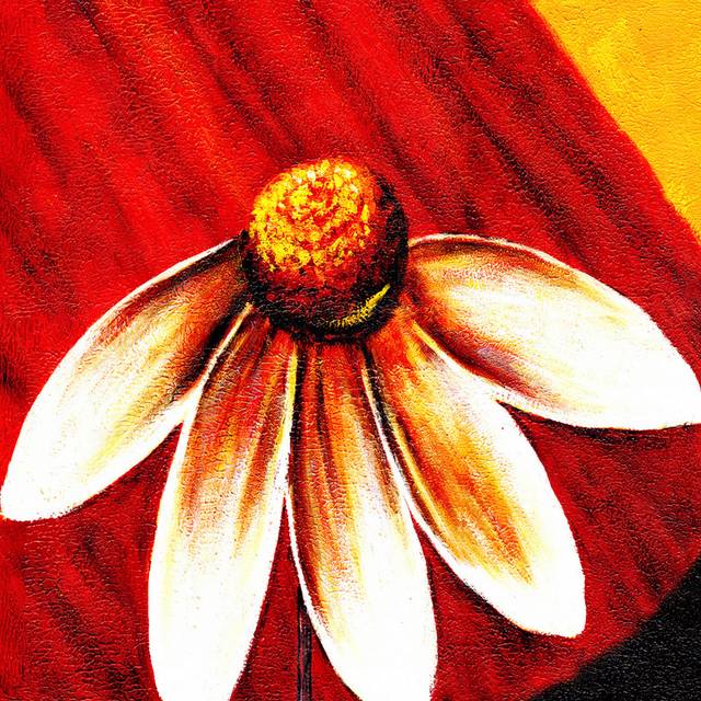 手绘油彩花朵无框画2