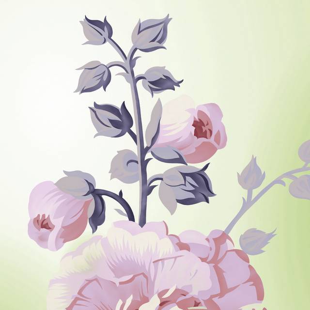 淡雅底纹花朵装饰画3