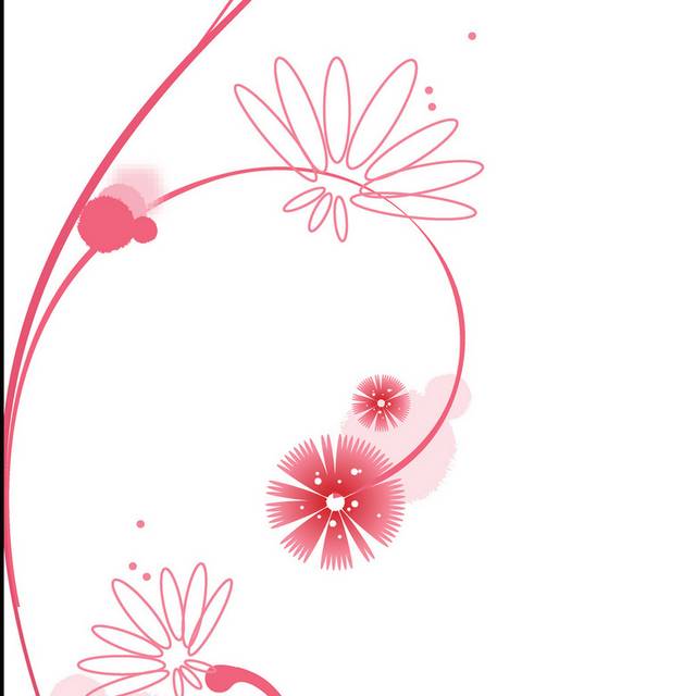 粉色抽象花朵无框画2