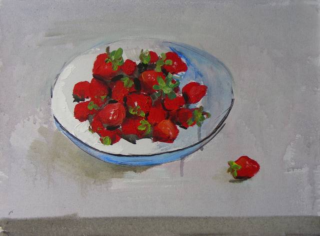 抽象草莓油画素材