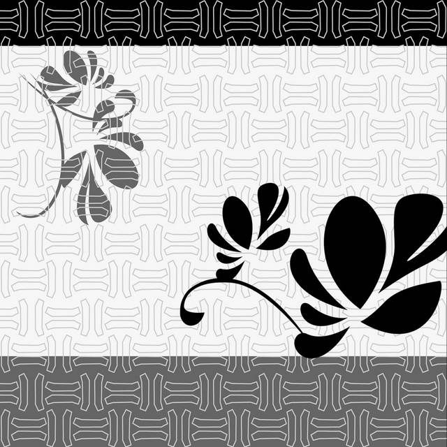 黑白抽象花朵无框画3