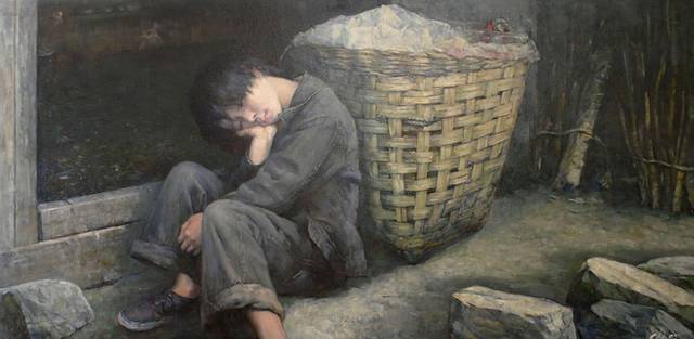 沉睡的中国孩子无框画