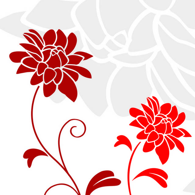 红色抽象花朵无框画1