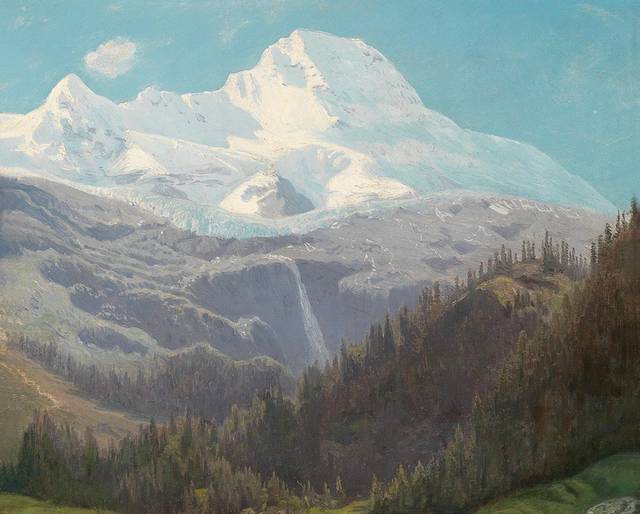 雪山风景油画1