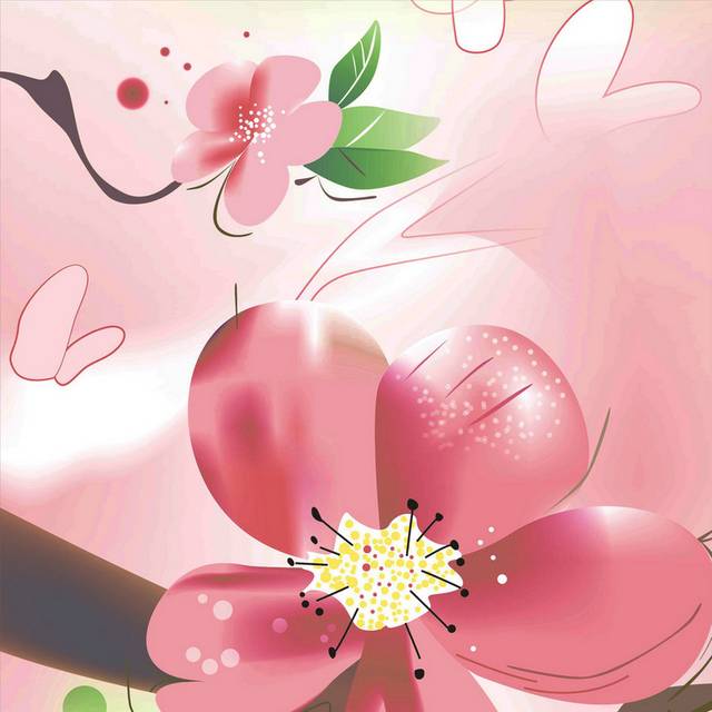 粉色梦幻花朵装饰画