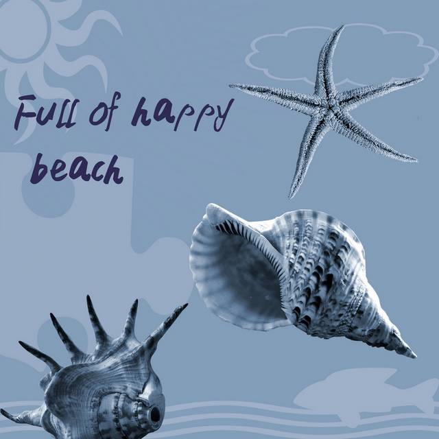蓝灰色海螺装饰画