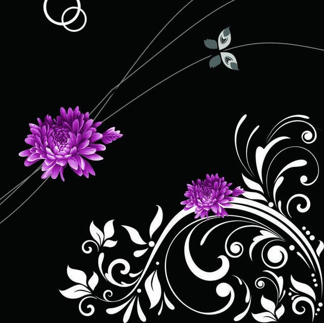 紫色牡丹装饰画2