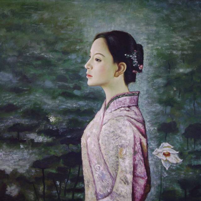 古典女人无框画