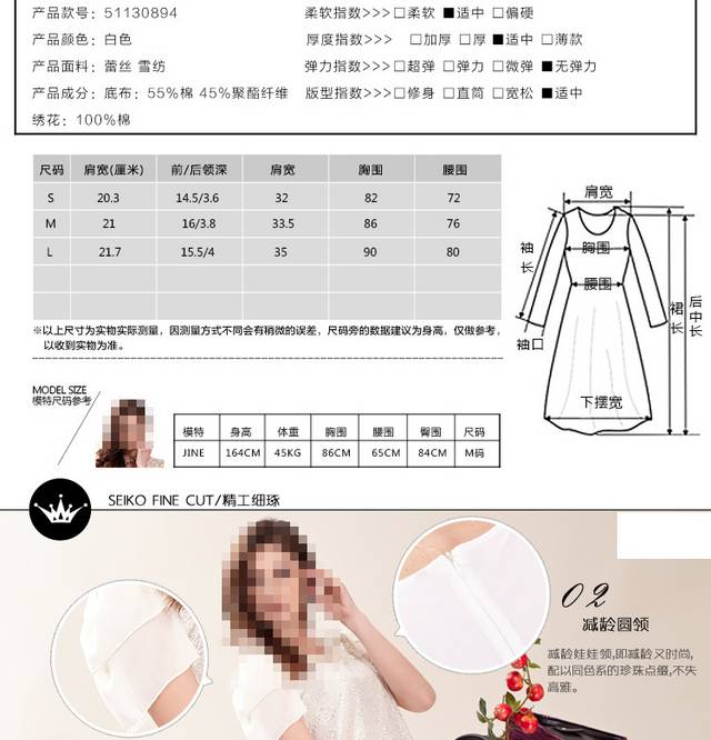 蕾丝雪纺连衣裙详情页